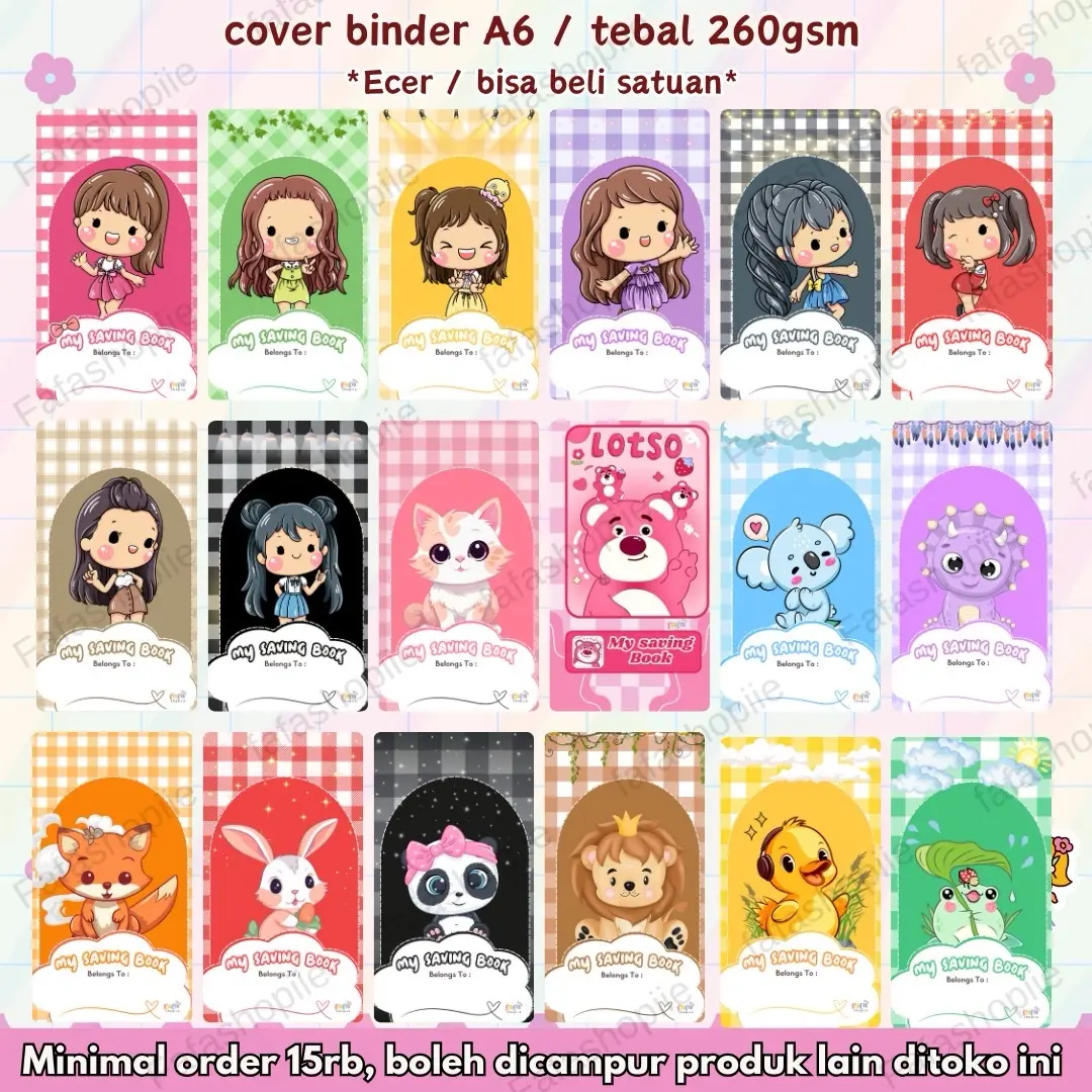 Cover binder lucu tebal 260gsm / Saving challenge