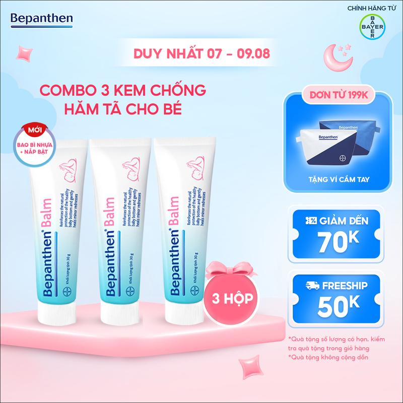 [LS] Bộ 3/4 tuýp kem chống hăm Bepanthen Balm dạng kem mỡ (30g/tuýp)