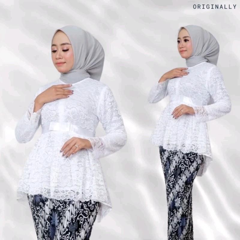 Set Baju Kebaya Aurora Brokat Premium Mix Rok Plisket - Dress Wanita Terlaris 3