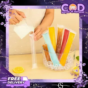 Plastik Es Mambo Ziplock Panjang 50pcs Transparan 28cm x 5.5cm Segel Klip Kedap Air untuk Es Lilin