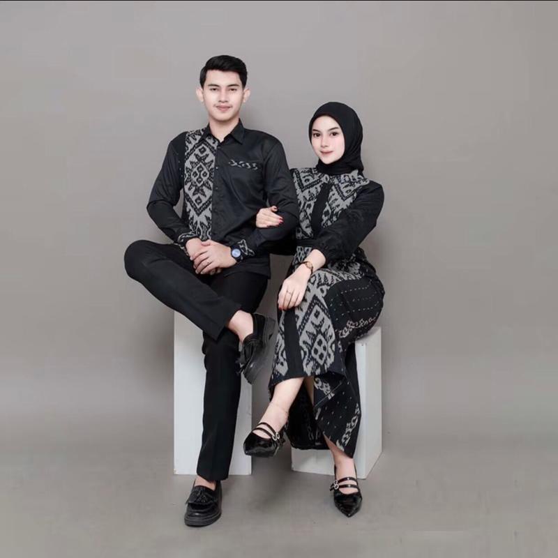 COUPLE KEMEJA DAN DRESS TENUN ETNIK BELVIA - Sarimbit Keluarga Etnik Tenun tebal halus dan nyaman - Setelan Simple Kondangan - baju anak baju Pasangan Gamis Kemeja Atasan 0