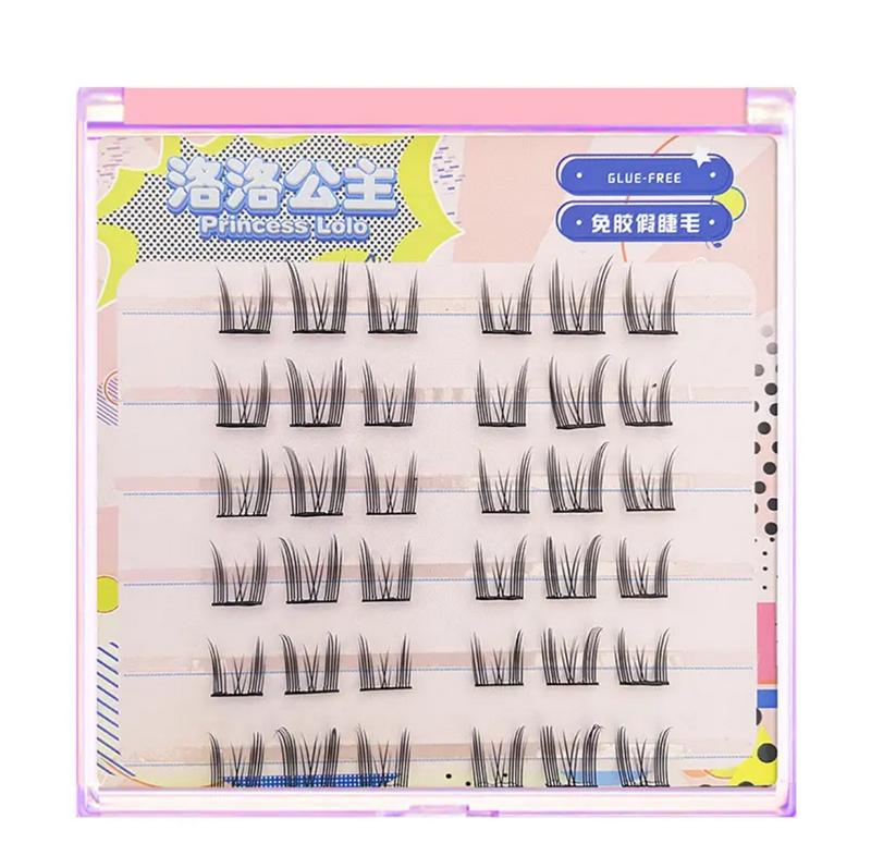 Glue-free self-adhesive false eyelashes natural thick single cluster easy to apply for beginners makeup cosmetics long-lasting wear 1