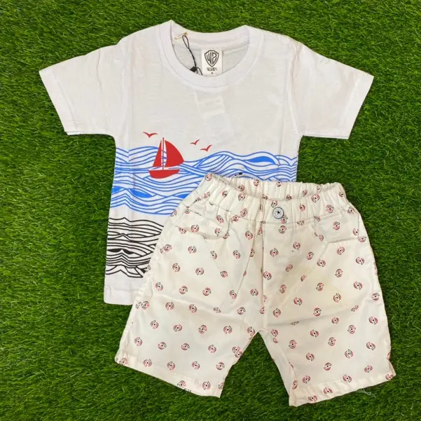 W2KIDS - LAUT TEES KATUN 24s SETELAN ANAK UMUR 1-5 TAHUN T SHIRT KAOS DAN CELANA COTTON POPLIN KARGO COMBED 3