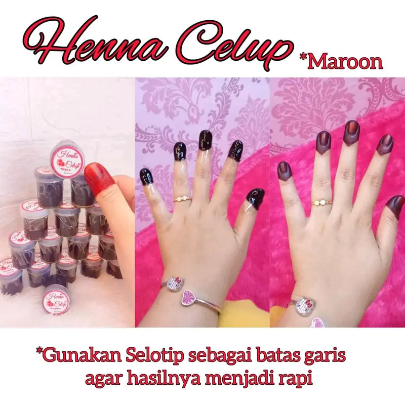 Henna Celup Praktis Tahan Lama Tahan air ukuran 20ml 0