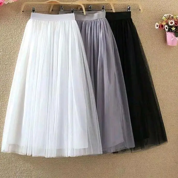 Rok tutu tile polos dewasa Rok Panjang bawahan untuk kondangan outfit lebaran Wanita Formal Santai