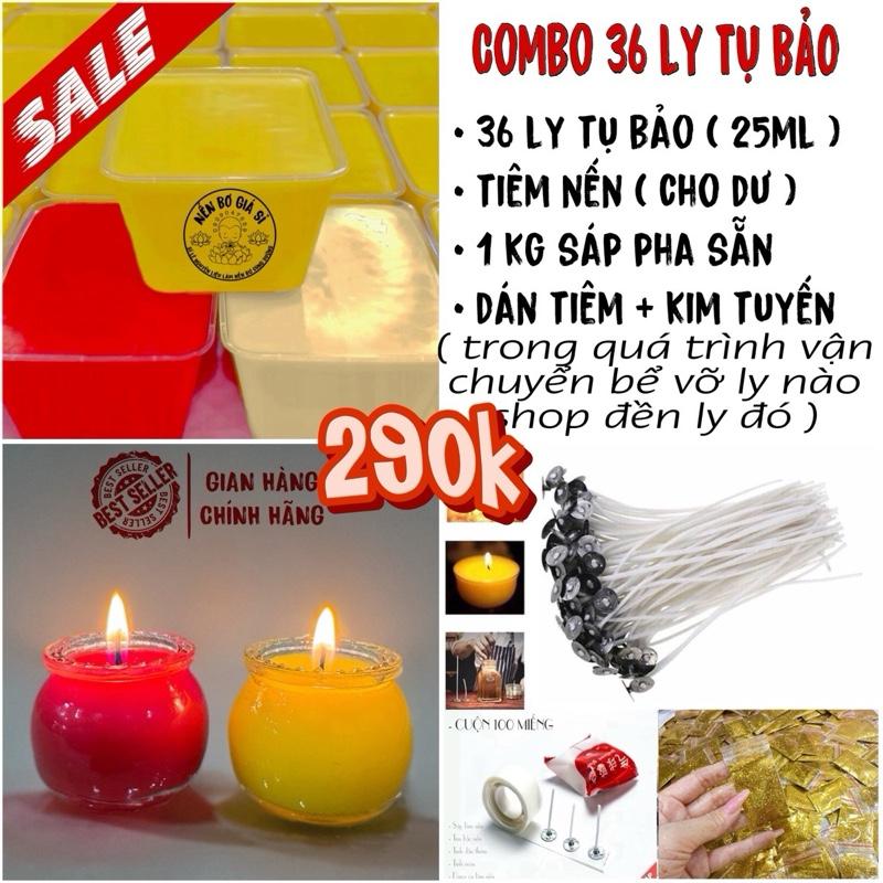 ( Siêu Rẻ ) Combo Làm 36 Ly Tài Bảo ( Kèm Văn Khấn Cúng Dường ) - Nến Bơ Giá Sỉ , Nến Bơ Cúng Phật Diy