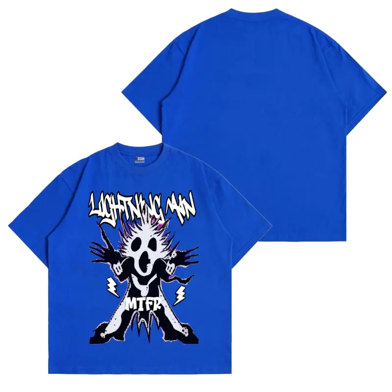 MTFR Baju Kaos Vintage Lightning Min pria/wanita cotton Combed 24s Atasan Keren Promo 1