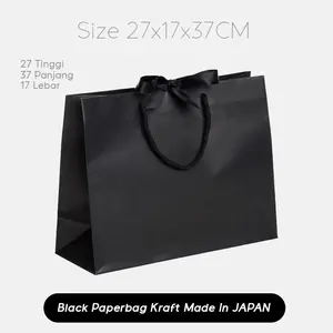 Paper bag kado souvenir wedding packing olshop / Papper bag kertas warna hitam / Paper bag big packaging online shop murah Black