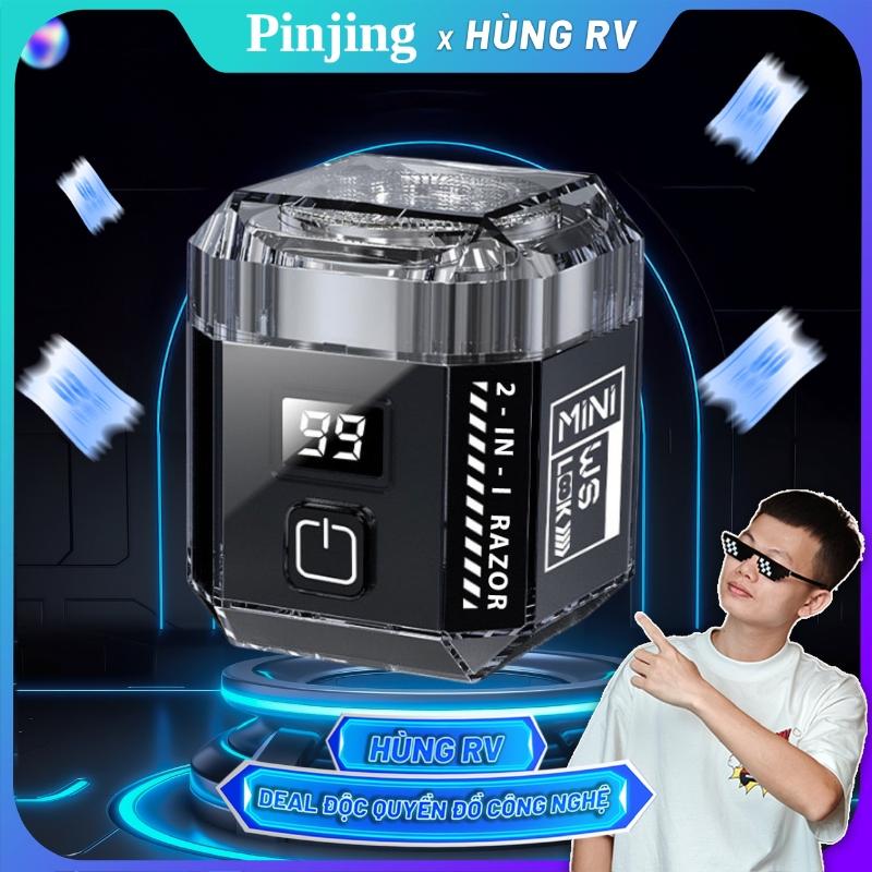   HÙNG RV   Máy Cạo Râu 2in1 Cube Mini K9 - Máy cạo râu mini 3D & cắt lông mũi lưỡi dao thép Đức sạc Type-C màn hình LED bảo hành 6 tháng thiết kế nhỏ gọn động cơ 7500 vòng phút Pinjing Cube Mini K9 