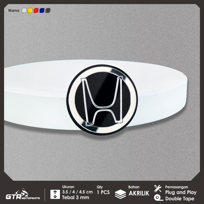 [COD] GTR Emblem Honda Bulat 3.5CM 4CM 4.5CM Timbul 3D Logo Honda Bulat ...