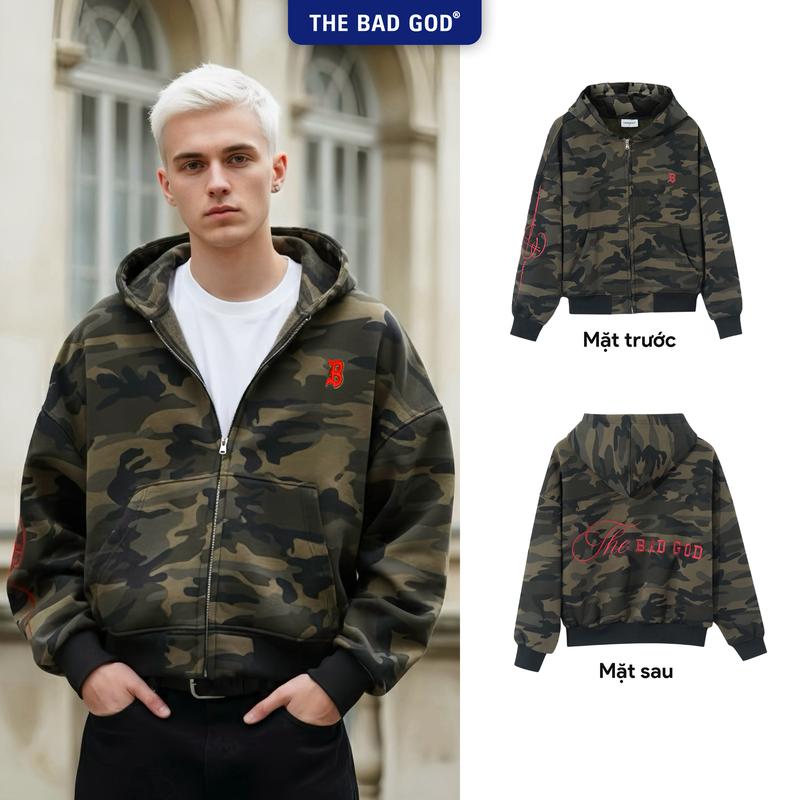  Áo Nỉ Nhung Camo Infer The Bad God – Form Boxy Unisex – Nỉ Nhung Dày Dặn Thêu Da Cao Cấp Giữ Ấm – Áo Nỉ Thời Trang Nam Nữ 
