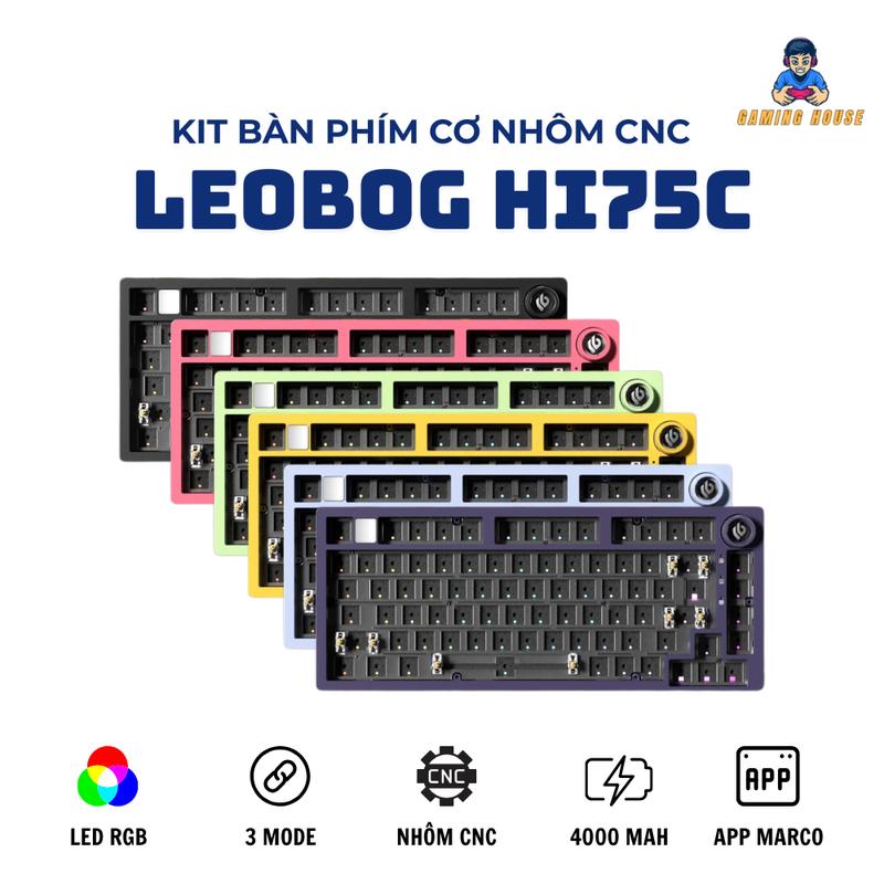 Kit bàn phím cơ Nhôm LEOBOG HI75C - Nhôm CNC - Gasket mount - Có app - Mạch xuôi - Núm xoay - 3 mode - Không dây