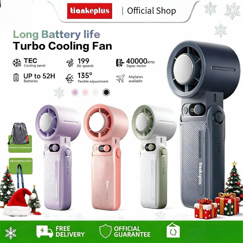 【TiankePlus TF30 Ultra Quạt Cầm Tay Mini Sử Dụng Tới 52H Quạt Turbo Gió Mạnh Kèm Tấm Làm Mát Sò Lạnh Thiết Kế Gập Gọn Bảo Hành 6 Tháng