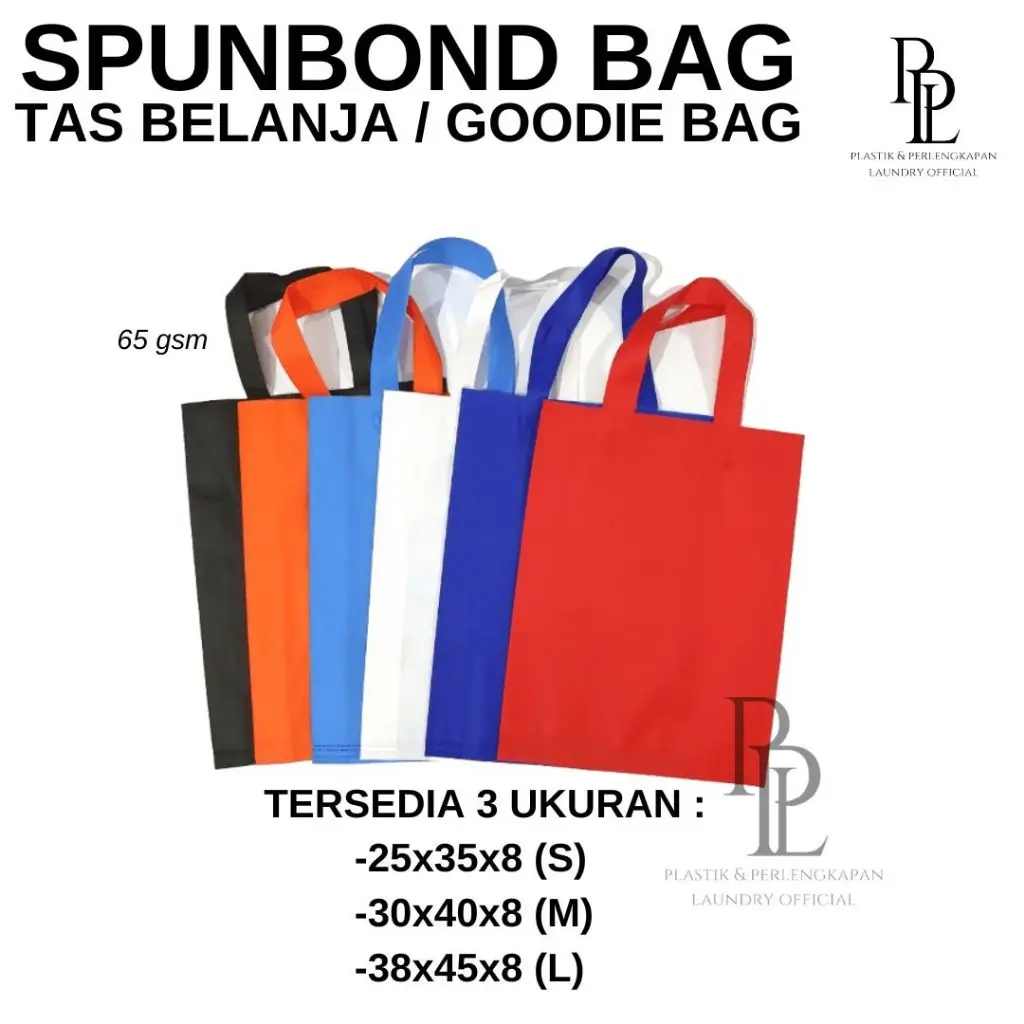 Spunbond Goodie Bag Tas Belanja Model Tali Handle Kantong Kain