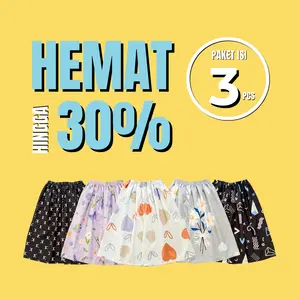 Celana pendek dewasa Unisex *PAKET USAHA wanita pria jumbo selutut bigsize 100rb 10pcs Shorts Boxer Santai Motif