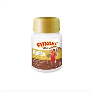 Fitkom Calcigrow Tablet Hisap Rasa Coklat Vitamin Tinggi Anak & Remaja Bantu Pertumbuhan Tulang Kalsium & Magnesium