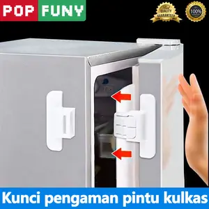 【POP FUNY】Pengait Pintu Kulkas Hemat Energi Tanpa Pengeboran Instalasi Sederhana Penutup Pintu Aman untuk Lemari Kulkas Bayi Laci Pengaman Listrik Terjaga