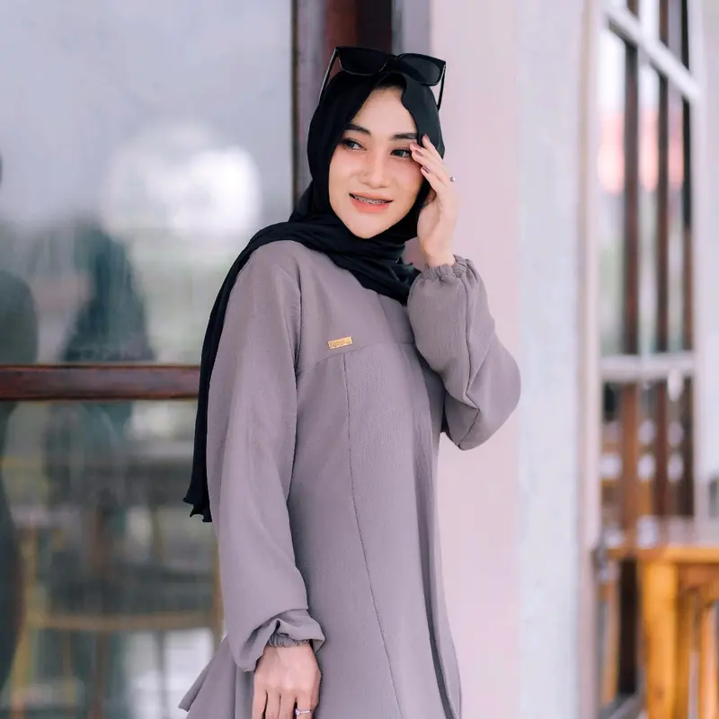 [RAMADHAN EKSTRA SERU] Abaya Elsira Cringkle Airflow Free Bros Cantik Jumbo Busui 1