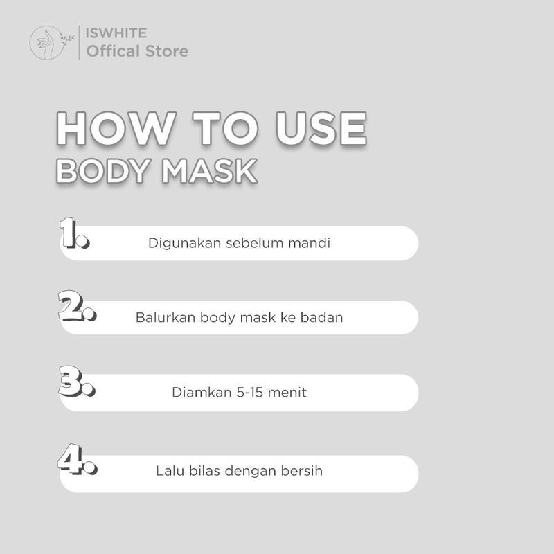 ISWHITE Whitening Ultimate Body Mask Pencerah Pelembab Tubuh | Body Bleaching BPOM Halal Masker Mencerahkan Peach Extract 1