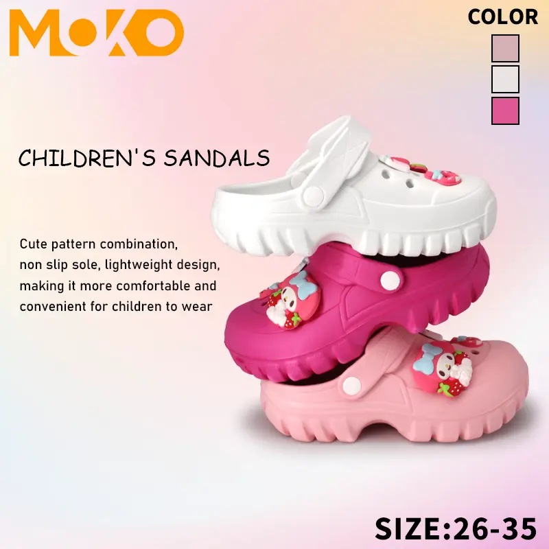 Moko Kids EVA Cartoon Slippers with Secure Fit & Non-Slip Outsole for Indoor & Outdoor Fun DS0020-35 slippers  girl cross  slipper  kids