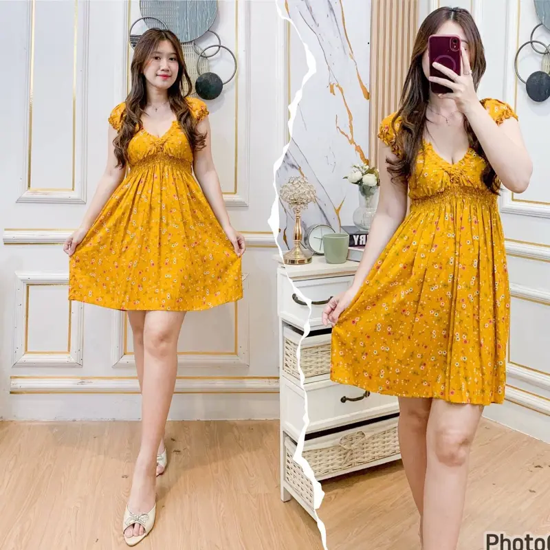 LINDY Daster Bali Pendek - Daster Putri Bali Mini Rayon Motif Bahan Adem Lembut Nyaman / Daster Midi Santai Wanita Dewasa Bumil Busui / Dress Tidur Remaja Sexy Viral Kekinian 6