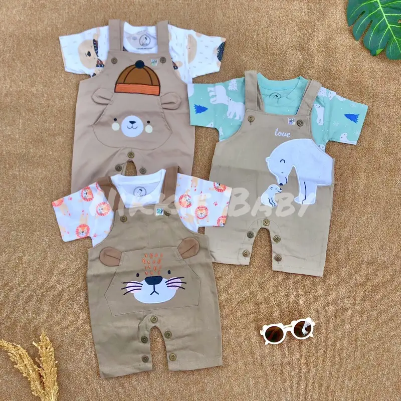 Jumper Overall bayi cowok bahan adem nyaman Lengan Katun SNI Perempuan Cewek Nyaman Laki-Laki minimalis snow biru overall jeans bayi karakter kartun z1 blue teddy