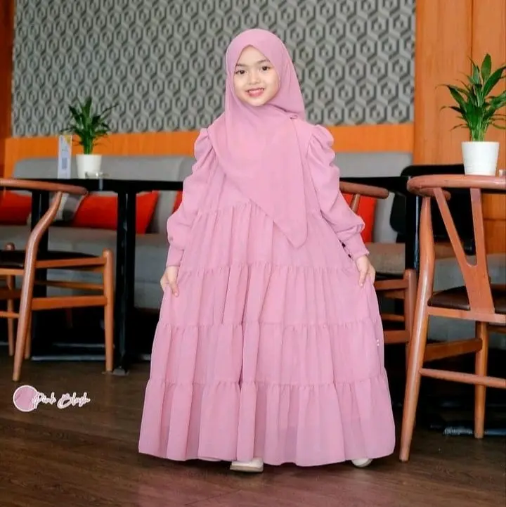 Sofia dress gamis manasik haji anak perempuan kekinian free hijab tahun 4-12 Syar' 2