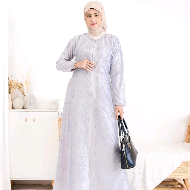 GAMIS PESTA BUSUI TERBARU / TERLARIS SIZE M-L-XL- XXL-STANDAR DAN JUMBO TANGAN FUL BURKAT ,BAHAN SATIN 4