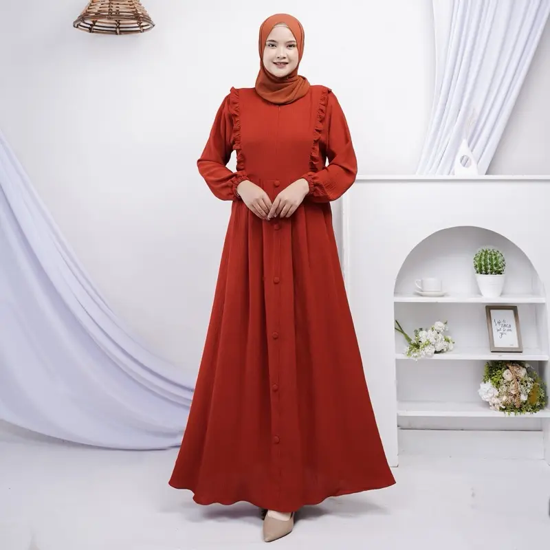 DANIYA Gamis Dress Wanita Bahan Crinkle Airflow Terbaru