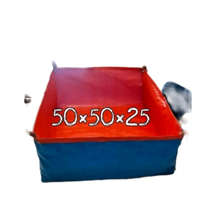 terpal kolam mini 50x50x25 warna biru oren