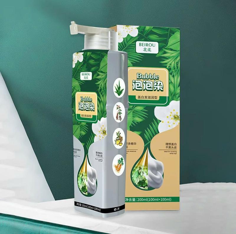  Dầu Gội Thảo Dược Phủ Bạc Beirou Bubble - Dầu Gội Phủ Bạc Phủ Đen Tóc Dưỡng Tóc Chắc Khỏe Sạch Da Đầu 