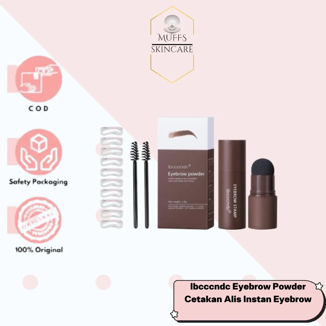 Bedak Alis Instan Ibcccndc dengan 10 Model Cetakan Alis Waterproof