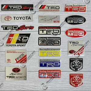 EMBLEM ALUMUNIUM STIKER LOGO TRD TOYOTA FORTUNER INNOVA YARIS ALPHARD