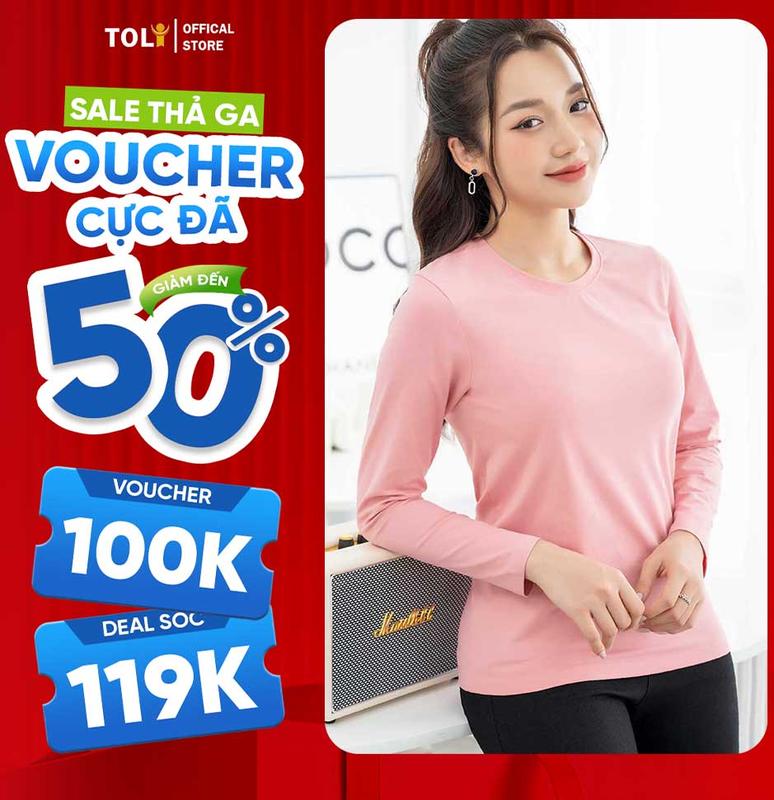 Áo thun tay dài nữ TOLI cổ tròn dáng ôm vừa, màu trơn , vải cotton mềm mịn, co dãn 4 chiều cao cấp [LHB26] Top Hồng Women Dài Tay