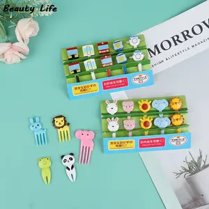 Bento Vegetable Crockery Cute Mini Toddler Children Fruit Forks Toothpicks Kids Food Picks Cartoon Animal Fruit Forks