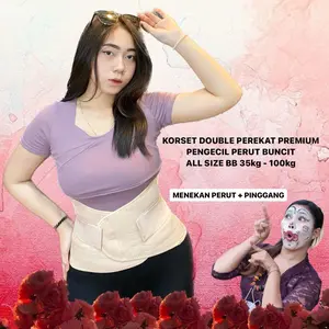 [ZARV]Korset Perut Double Perekat Premium Stagen Wanita Olahraga