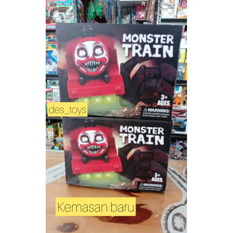 NEW!! MAINAN ANAK MONSTER TRAIN LABA LABA BUMP AND GO LAMPU CHOO CHOO CHARLES TRAIN KERETA 5