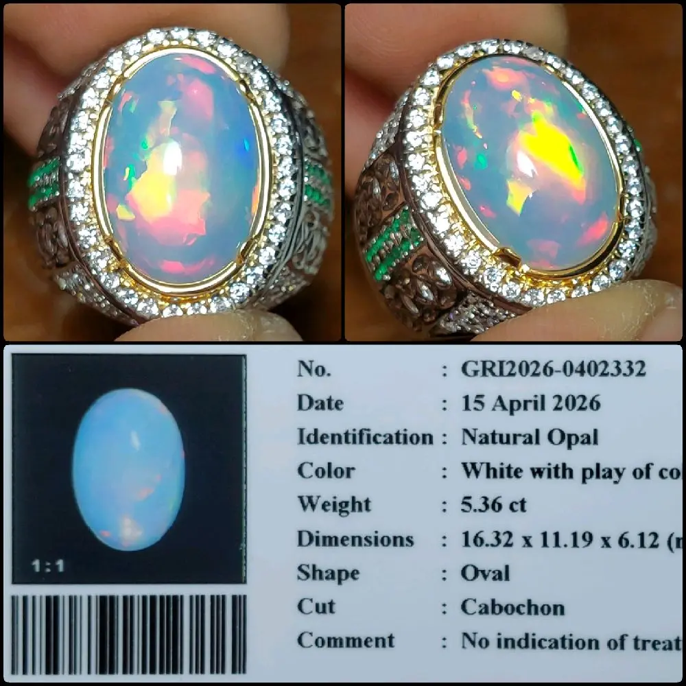 Natural White Opal Crystal With Play Of Color Gems Batu Permata Kalimaya Kristal Asli