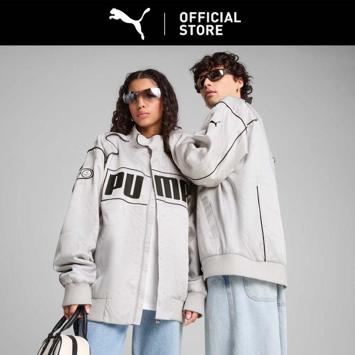 Gambar PUMA Jaket ARCHIVE SEASONAL Relaxed Racer Unisex Glacial Gray - XL dari PUMA Indonesia Kota Bekasi Tokopedia