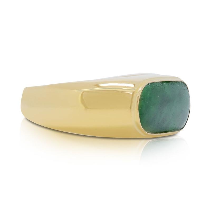 Charming 14K Yellow Gold Jade Ring with 0.50ct Stone 2