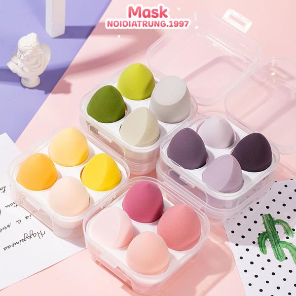 Hộp 4 Bông Mút Trang Điểm Mỹ Phẩm Makeup Cosmetic