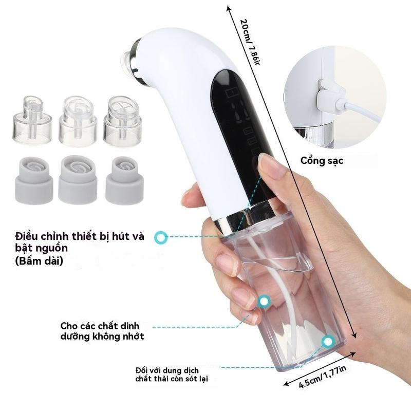 Máy hút mụn cao cấp làm sạch lỗ chân lông có lực hút và màn hình LCD dễ dàng loại bỏ mụn đầu đen mụn cám phù hợp cho cả nữ và nam chăm sóc da máy  làm  sạch  lỗ  chân  lông  mặt 3