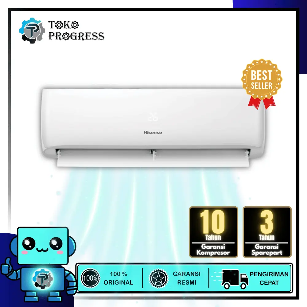 AC HISENSE AN05CDG / AN-05CDG 1/2 PK GOLD FIN + SUPER SENYAP