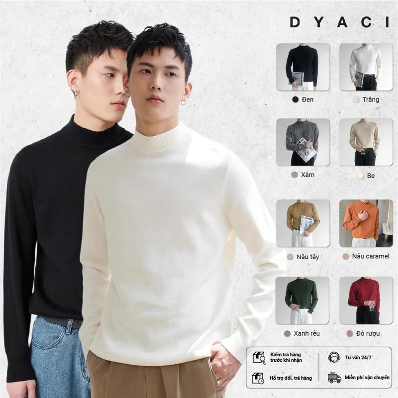 Áo Len Nam Cổ 3 Phân DYACI Sợi Len Viscose Thân Thiện Với Làn Da Form Basic Kiểu Dáng Hàn Quốc AL96 Menswear