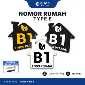 Nomor Rumah Akrilik / Acrylic / Papan Nomer Rumah Berkualitas Type E