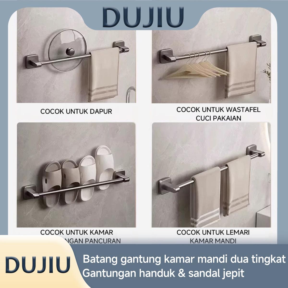 BOGAGROUP Rak Handuk Dinding Mewah Minimalis, Tanpa Bor Tanpa Paku Mudah Dipasang, Anti Karat Anti Lembab Kuat Awet Organizer Kamar Mandi Dapur Rumah Tangga