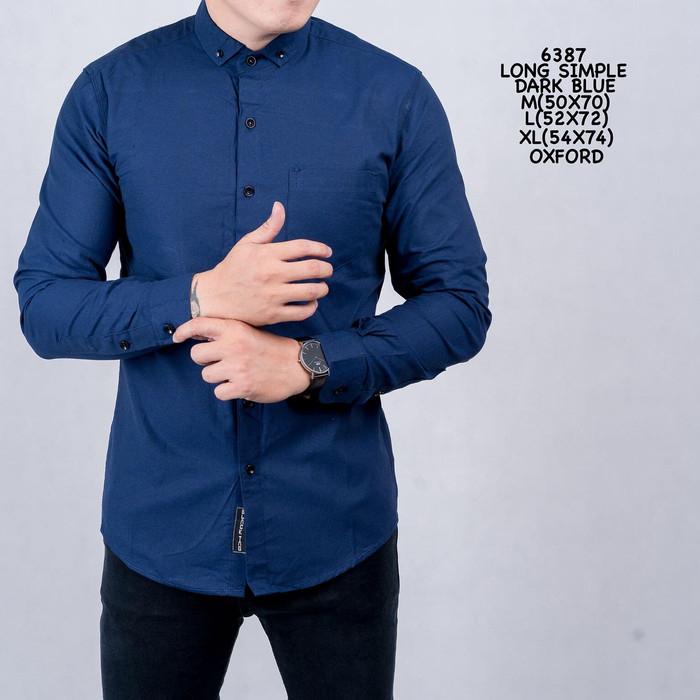 Kemeja Pria Dewasa Lengan Panjang Warna Dark Grey Kasual Slimfit Hem Cowo Formal Baju Casual 4