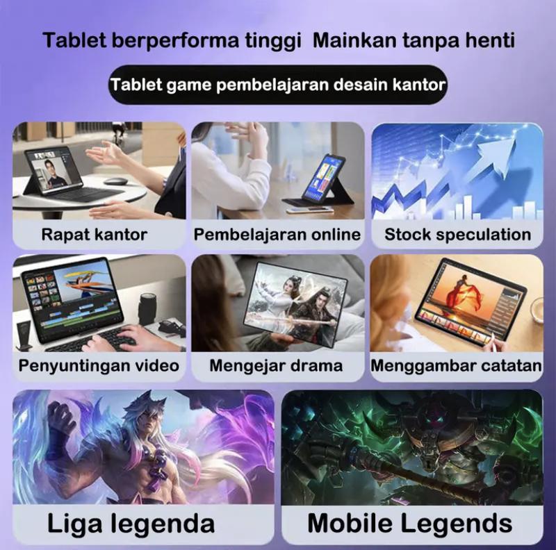 11.11  HanZhong 2024 Pro 10.1 Inci RAM 12GB ROM 512GB Layar 1600x3200 Wifi 5G Game Perangkat Lunak Perkantoran 4