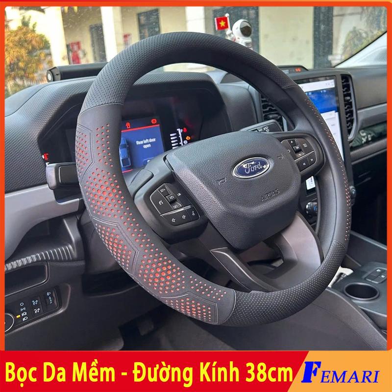  Bọc Vô Lăng Ô Tô 3D Da Nappa Cao Cấp Siêu Mỏng Thiết Kế Kiểu Dáng Lỗ Thoát Khí Chống Trơn Trượt 