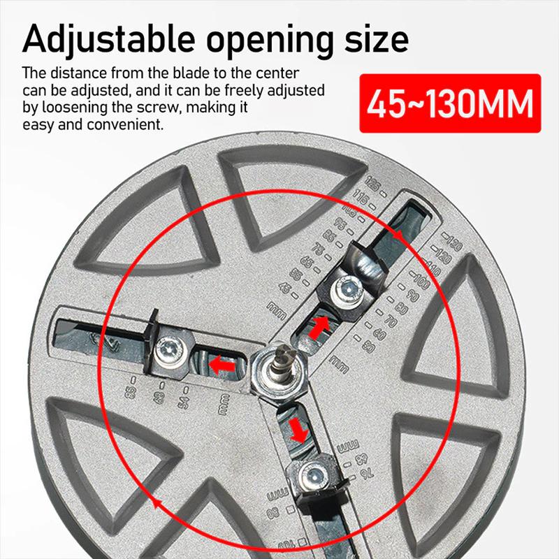 CASTA Pelubang Lingkaran Kayu 45-130mm Circle Hole Saw Adjustable - 3 Pisau Super Tajam Cocok Semua Bor untuk Downlight Spotlight Speaker Termurah